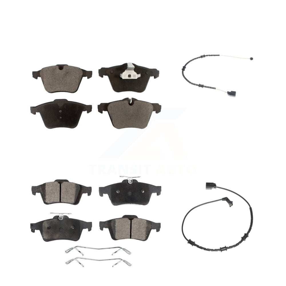 Positive Plus Front Rear Semi-Metallic Disc Brake Pads and Wear Sensors ...