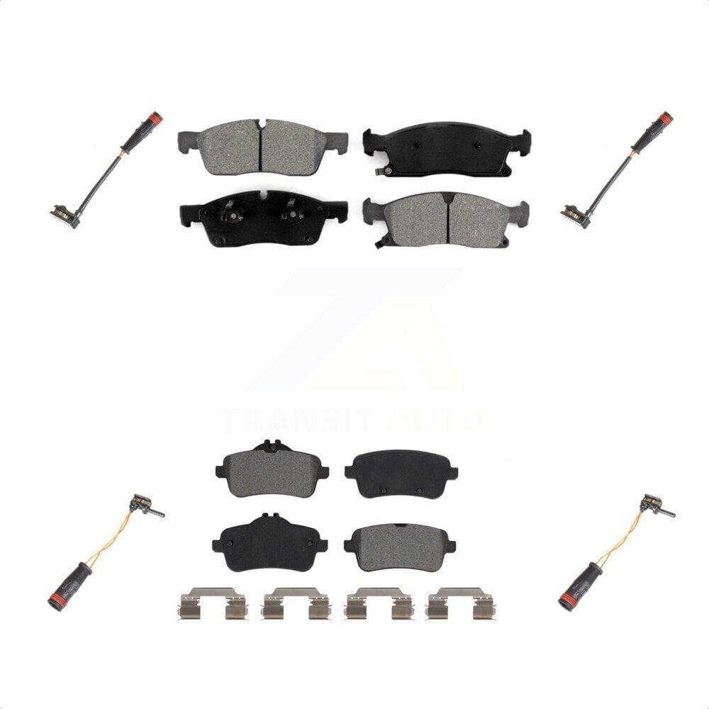 Transit Auto Front Rear SemiMetalliced Disc Brake Pads And Wear Sensors Kit For MercedesBenz