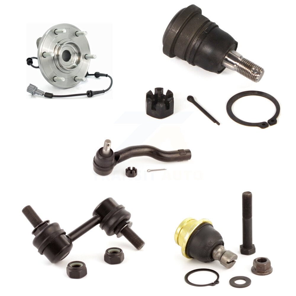 Transit Auto Front Right (Passenger Side) Hub Bearing Assembly Suspension Upper Lower Ball Joint Outer Tie Rod & Sway Bar Stabilizer Link Kit (5Pc) for Car Nissan TITAN Armada INFINITI QX56 K7T-106896