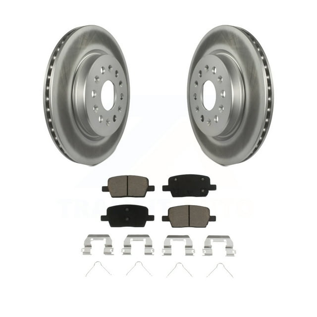 Transit Auto Rear Coated Disc Brake Rotors And Ceramic Pads Kit For