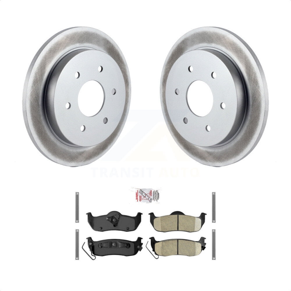 Transit Auto Rear Coated Disc Brake Rotors And Ceramic Pads Kit For