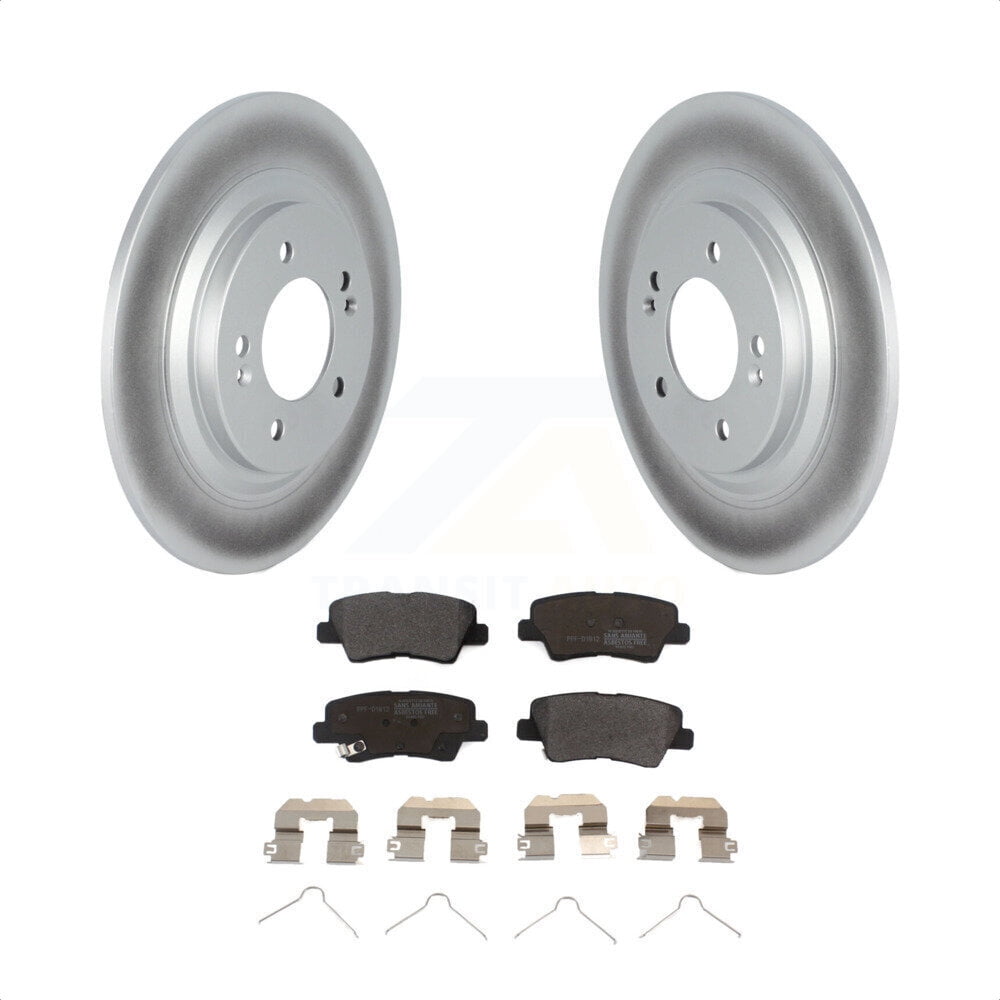 Transit Auto Rear Coated Disc Brake Rotors And SemiMetallic Pads Kit