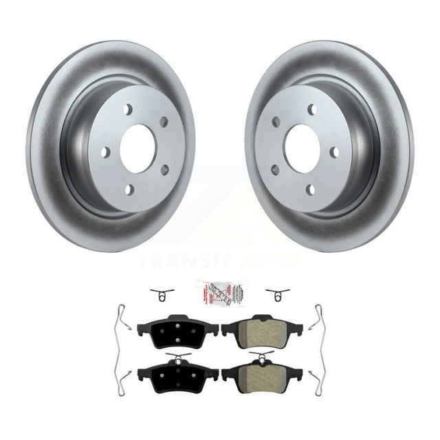 Transit Auto Rear Coated Disc Brake Rotors and Semi-Metallic Pads Kit for Car Ford Escape Connect C-Max KGA-103938