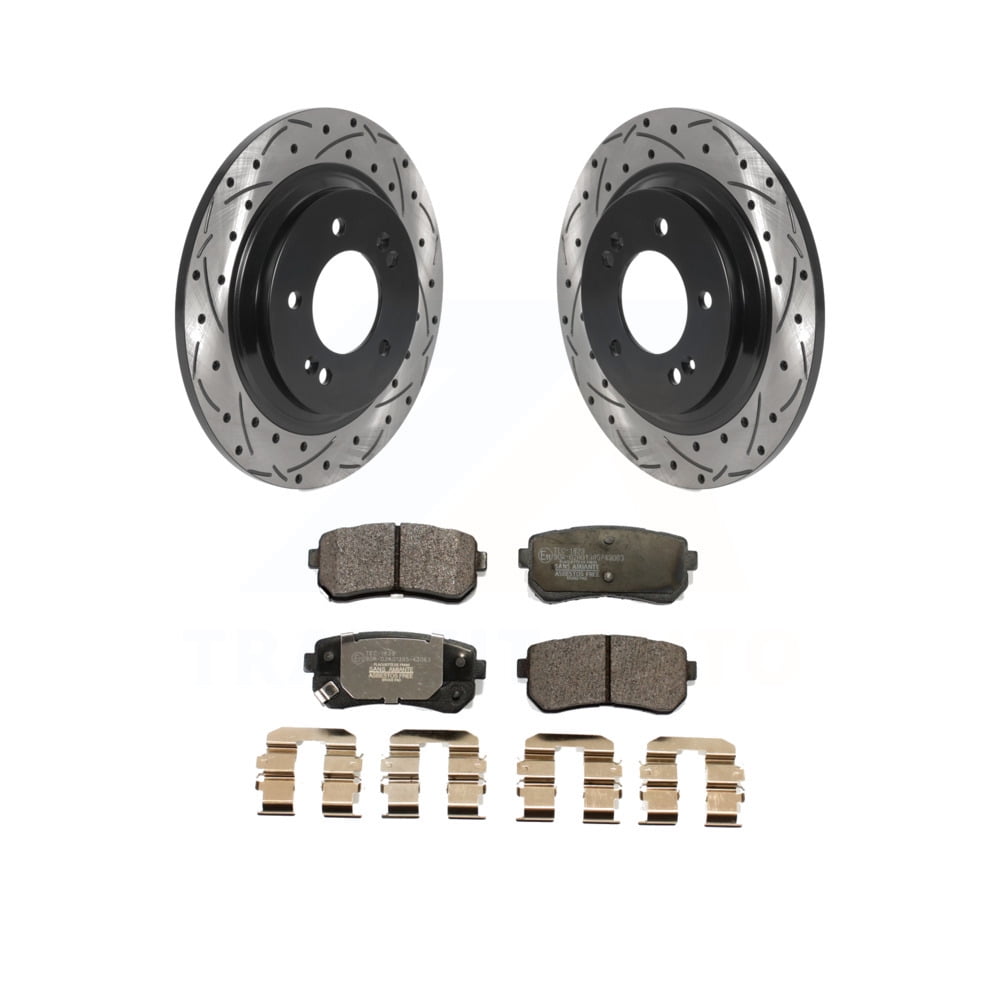 Transit Auto Rear Coated Drilled Slotted Disc Brake Rotors And