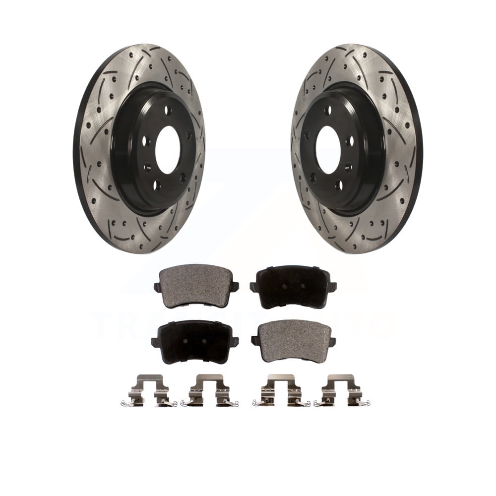 Transit Auto Rear Coated Drilled Slotted Disc Brake Rotors And