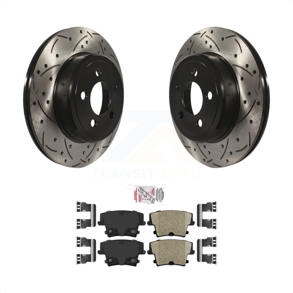 Transit Auto Rear Coated Drilled Slotted Disc Brake Rotors And