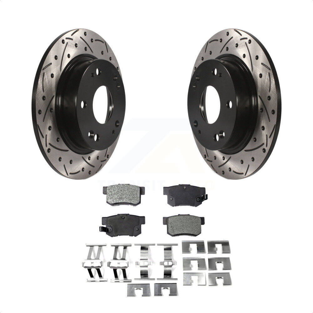 Transit Auto Rear Coated Drilled Slotted Disc Brake Rotors And