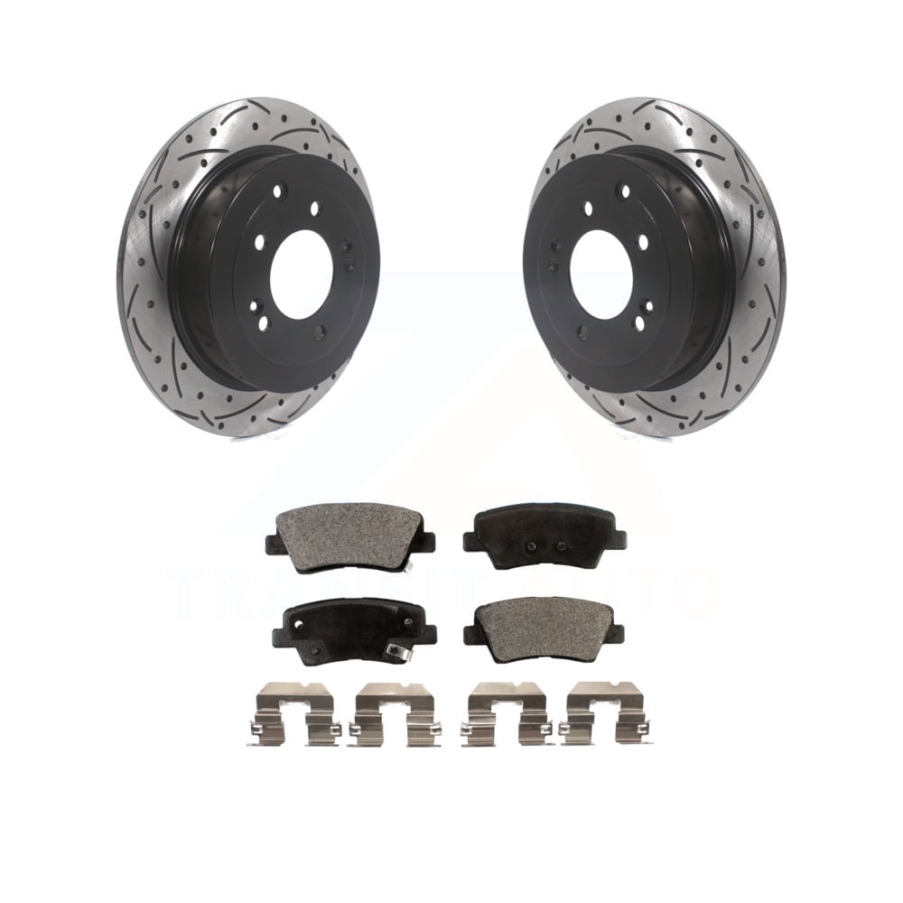 Transit Auto Rear Coated Drilled Slotted Disc Brake Rotors And