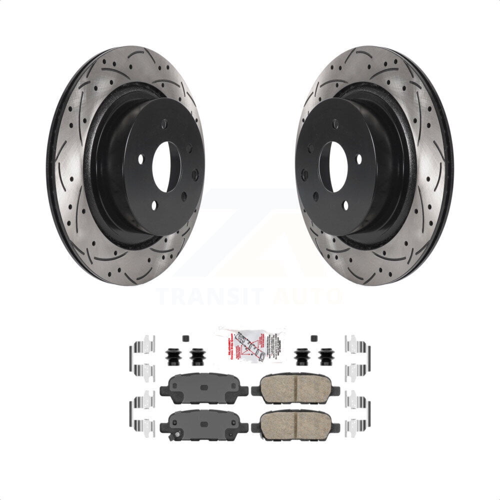 Transit Auto Rear Coated Drilled Slotted Disc Brake Rotors and Ceramic