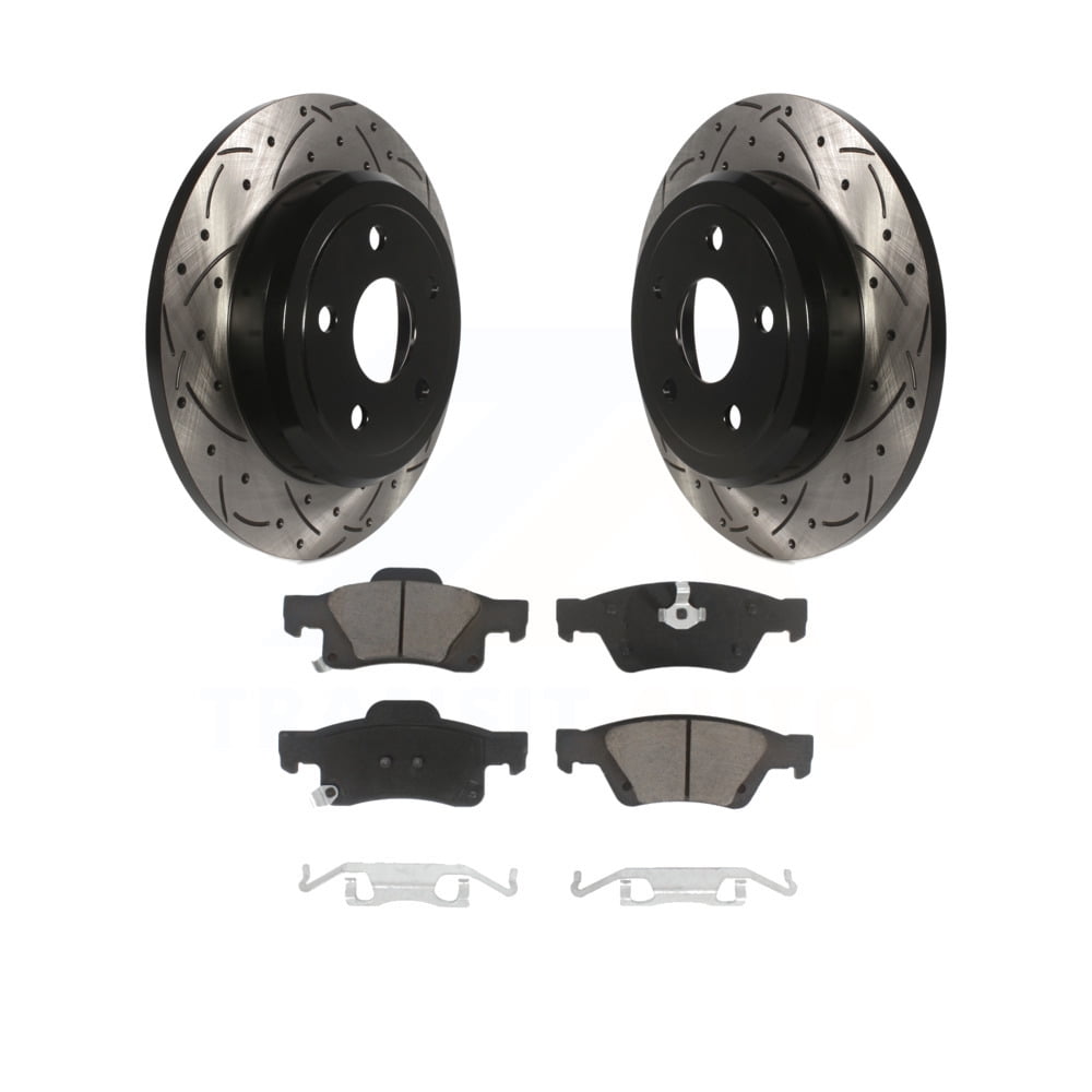 Transit Auto Rear Coated Drilled Slotted Disc Brake Rotors and Ceramic