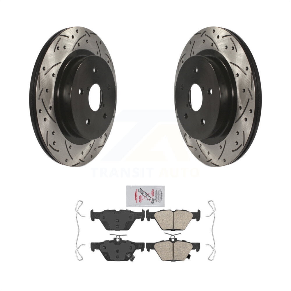 Transit Auto Rear Coated Drilled Slotted Disc Brake Rotors And