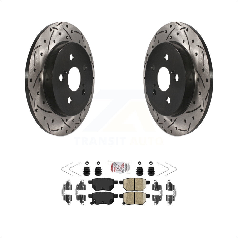 Transit Auto Rear Coated Drilled Slotted Disc Brake Rotors And