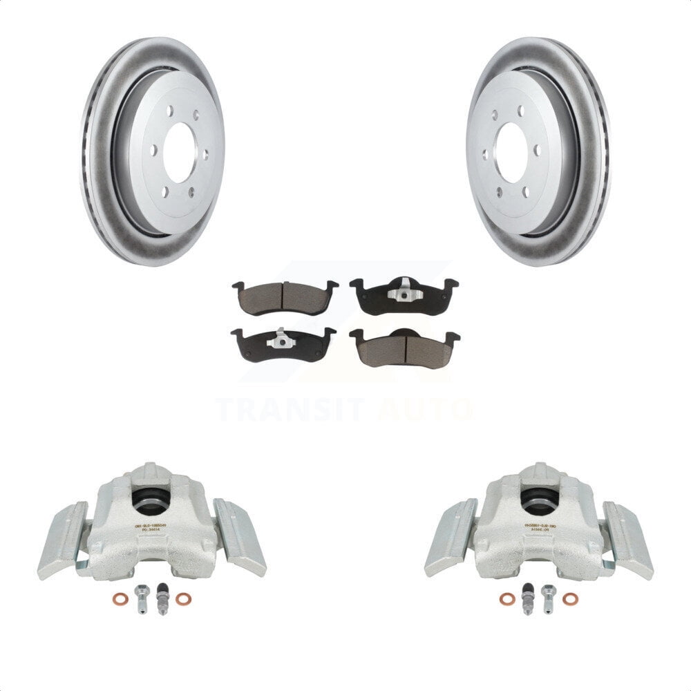 Transit Auto Rear Disc Brake Caliper Coated Rotors And Ceramic Pads Kit