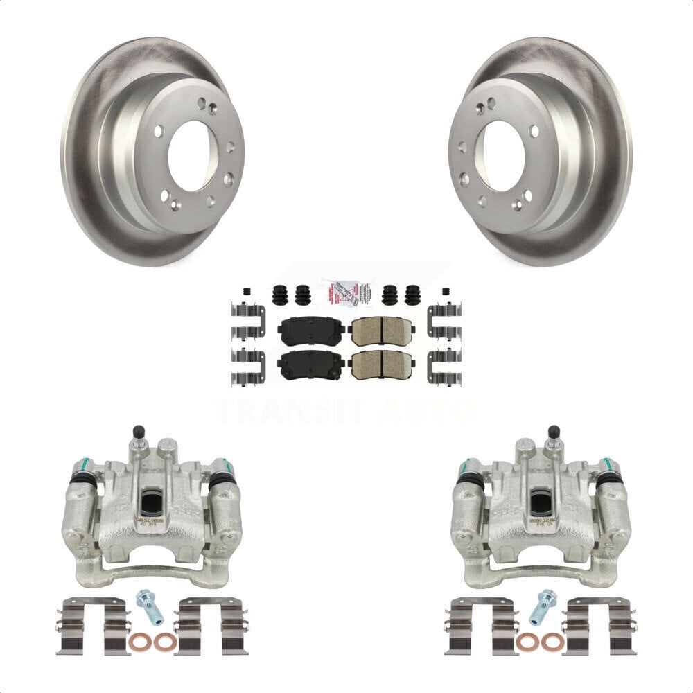Transit Auto Rear Disc Brake Caliper Coated Rotors And Ceramic Pads Kit