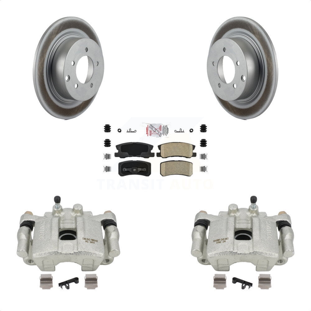 Transit Auto Rear Disc Brake Caliper Coated Rotors And Ceramic Pads Kit