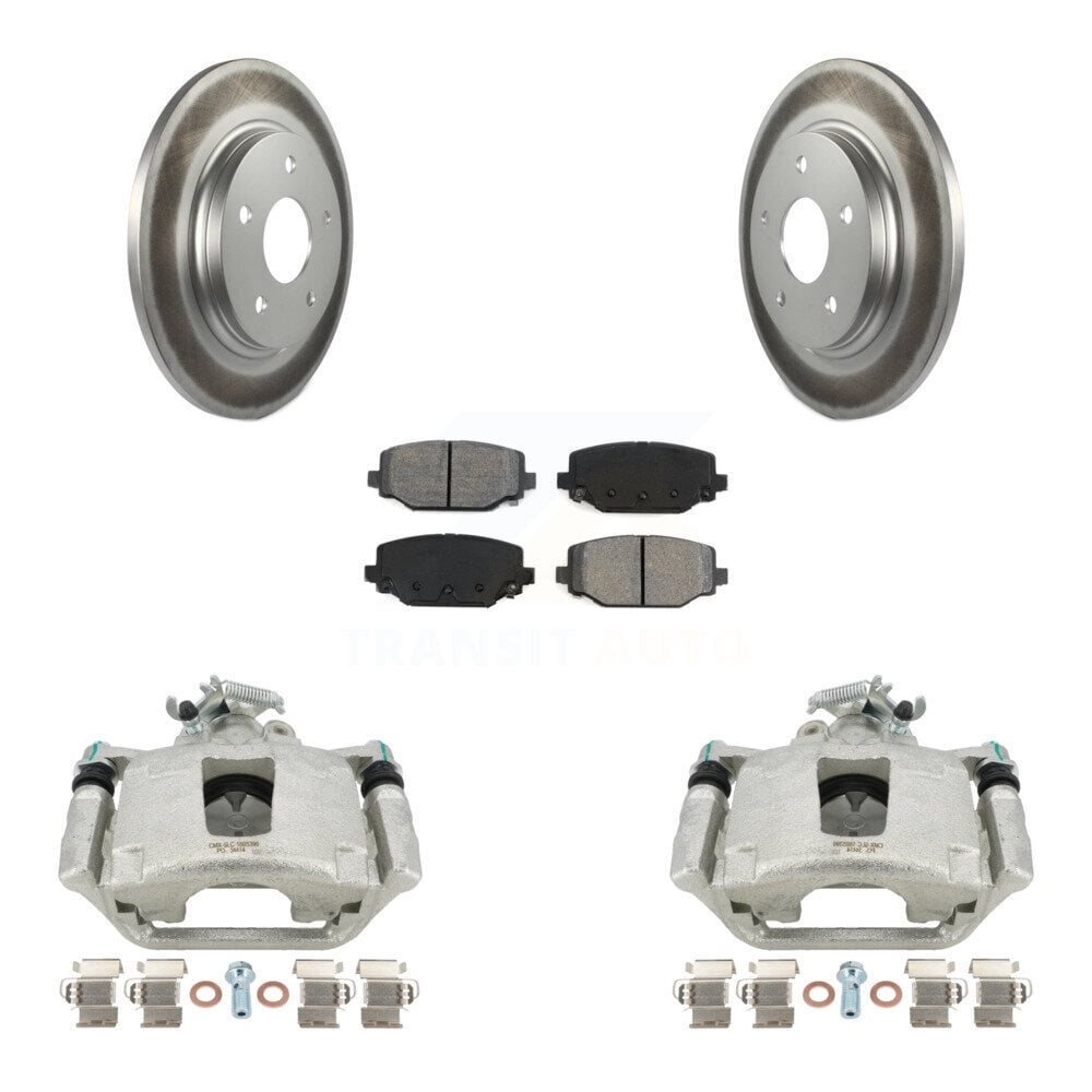 Transit Auto Rear Disc Brake Caliper Coated Rotors and Semi-Metallic ...