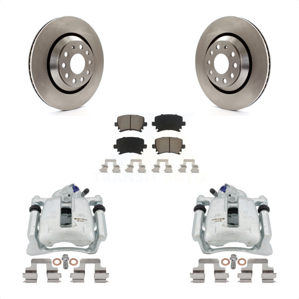 Transit Auto Rear Disc Brake Caliper Rotors And Ceramic Pads Kit For
