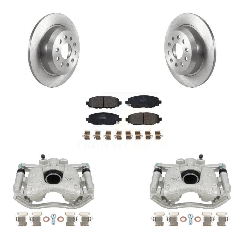 Transit Auto Rear Disc Brake Caliper Rotors And SemiMetallic Pads Kit