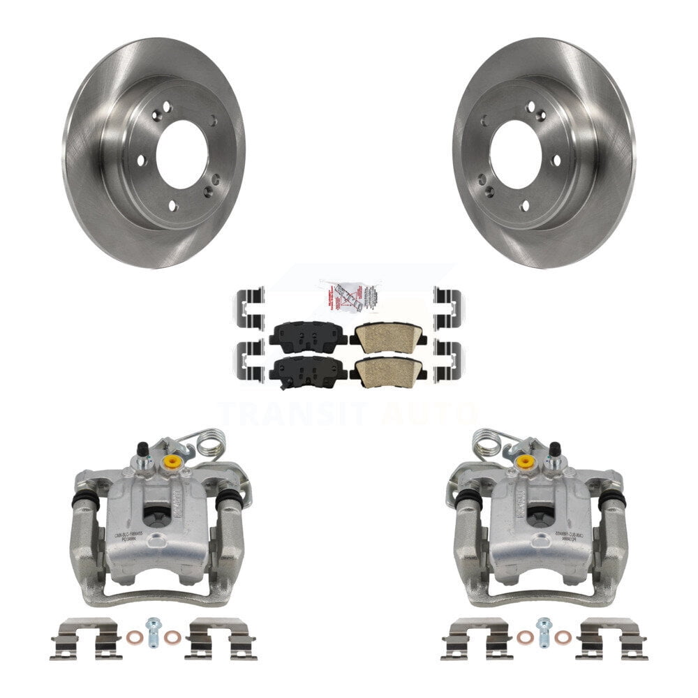 Front & Rear Disc Rotors + Ceramic Brake Pads Kit For Hyundai Elantra 2007–2010 2.0L