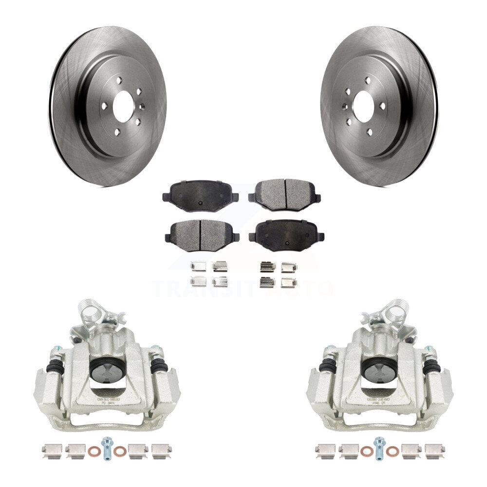 Transit Auto Rear Disc Brake Caliper Rotors and Semi-Metallic Pads Kit for Car Ford Flex Lincoln MKS KC8-100616P