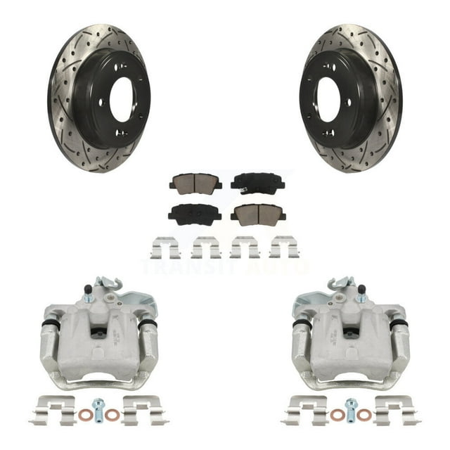 Hart Brakes Rear Brakes and Rotors Kit |Rear Brake Pads