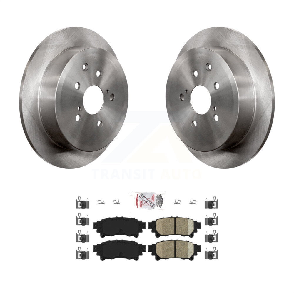 Transit Auto Rear Disc Brake Rotors And Ceramic Pads Kit For Toyota