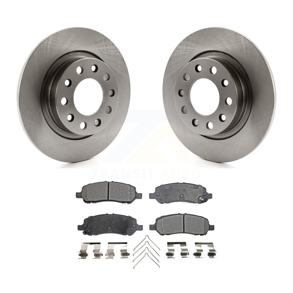 Transit Auto Rear Disc Brake Rotors and Ceramic Pads Kit for Car 2013
