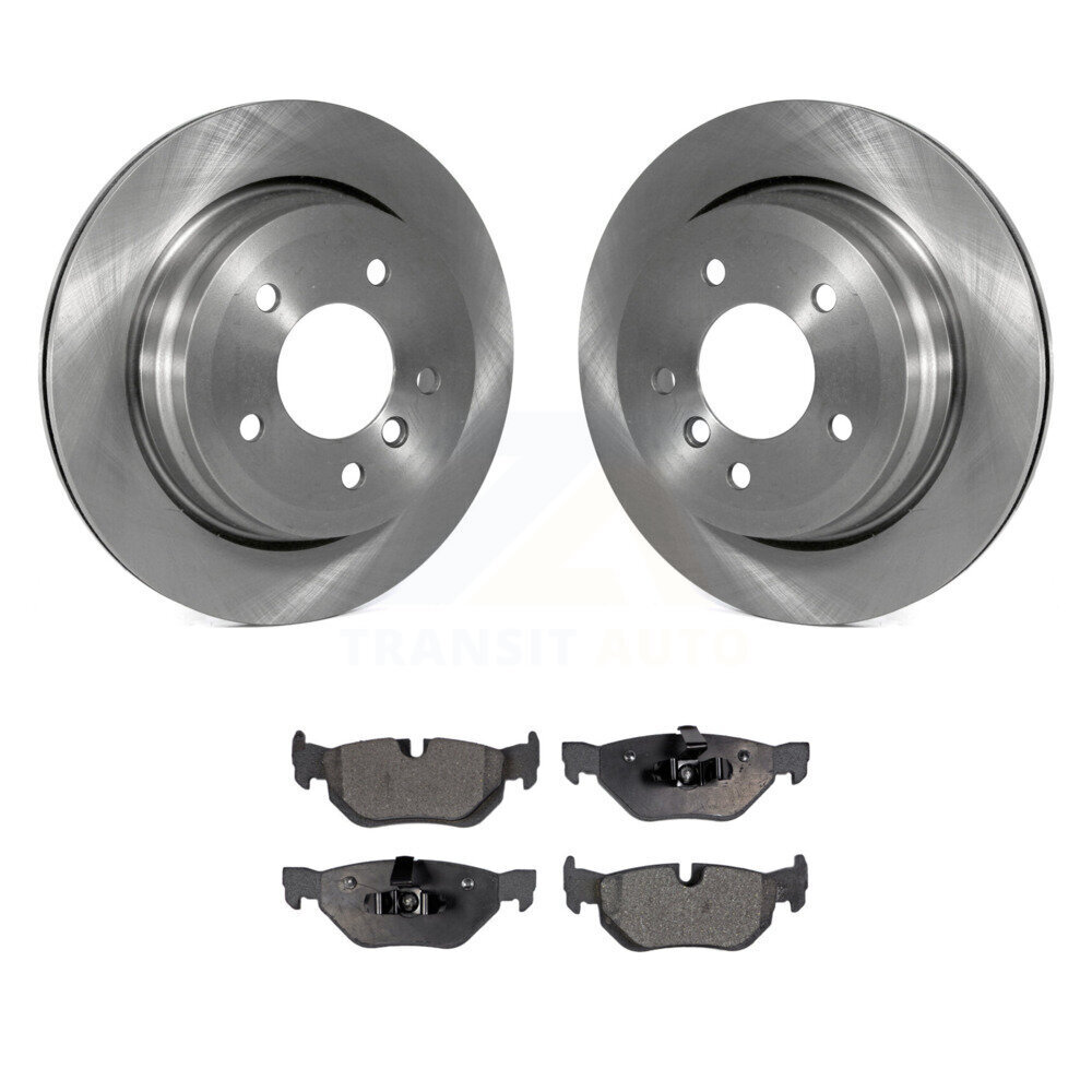 Transit Auto Rear Disc Brake Rotors and Ceramic Pads Kit for Car BMW 328i xDrive X1 328xi 325xi K8T-101973