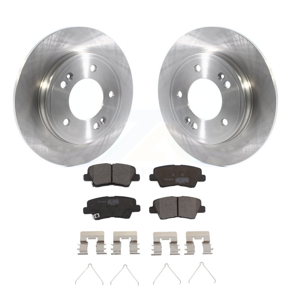 Transit Auto Rear Disc Brake Rotors and Ceramic Pads Kit for Car Kia