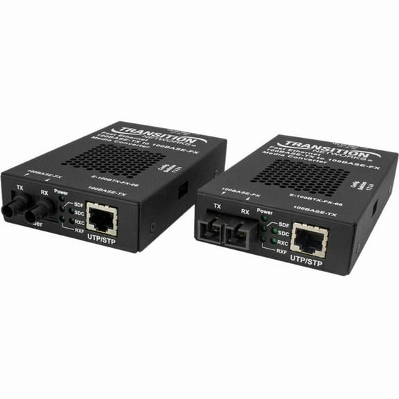 Transition Networks Stand-alone Fast Ethernet Media Converter 100Base-TX to 100Base-FX (e-100btx-fx-06-lc-na)