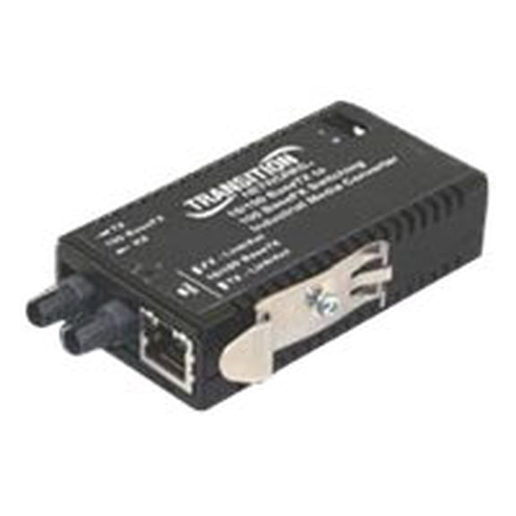 Transition Networks M/E-ISW Transceiver/Media Converter - 1 x Network (RJ-45) - 1 x ST Ports - DuplexST Port - Multi-mode - 1300 nm Fiber - Fast Ethernet - 10/100Base-TX, 100Base-FX - 2 km - Power ...