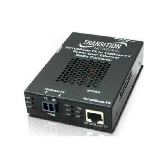 Transition Networks Stand-alone Fast Ethernet PoE Media Converter