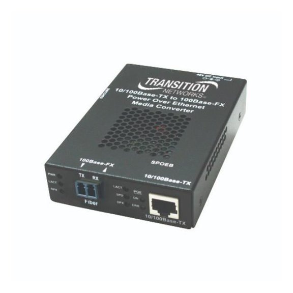 Transition Networks Stand-alone Fast Ethernet PoE Media Converter