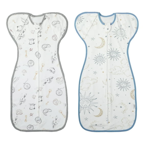 ERAY 0-3 Months Swaddle Sleepsack, Gray, 2-Piece