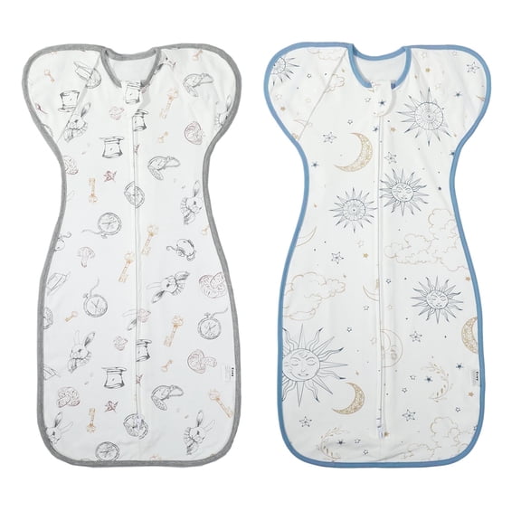 ERAY 0-3 Months Swaddle Sleepsack, Gray, 2-Piece