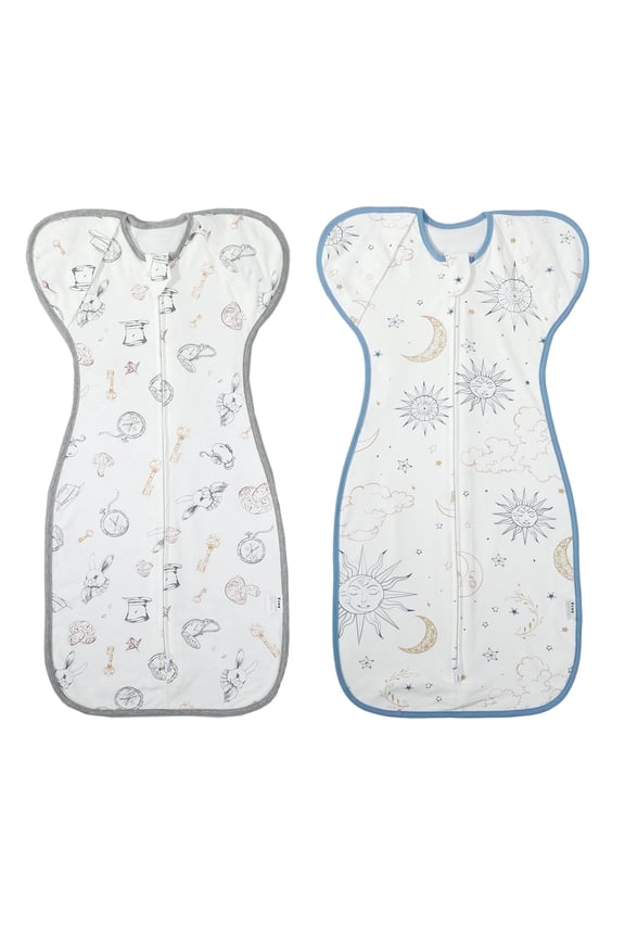 0-3 Months Swaddle Sleepsack, Gray, 2-Piece