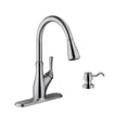 thumbnail image 1 of Transitional 1-Handle Pull-Down Kitchen Faucet with Dispenser in Brushed Nickel, 1 of 3