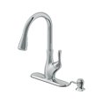 thumbnail image 1 of Transitional 1-Handle Pull-Down Kitchen Faucet with Dispenser in Chrome, 1 of 2