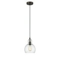 thumbnail image 1 of Transitional 1 Light 7.5" Mini Ceiling Pendant with Glass Downlight, Bronze, 1 of 4