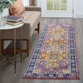 thumbnail image 1 of Transitional 2x10 Area Rug (2'3'' x 10') Oriental Purple, Orange Indoor Runner Easy to Clean, 1 of 8