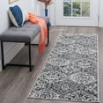 thumbnail image 1 of Transitional 2x10 Area Rug (2'3'' x 9'10'') Geometric Gray, Black Indoor Runner Easy to Clean, 1 of 8