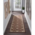 thumbnail image 1 of Transitional 2x11 Area Rug (2'3'' x 11') Floral Brown, Beige Indoor Runner Easy to Clean, 1 of 7