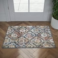 thumbnail image 1 of Transitional 2x3 Area Rug (2' x 3') Floral Cream, Navy Indoor Scatter Easy to Clean, 1 of 7