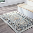 thumbnail image 1 of Transitional 2x3 Area Rug (2' x 3') Medallion Blue, Gray Indoor Scatter Easy to Clean, 1 of 7