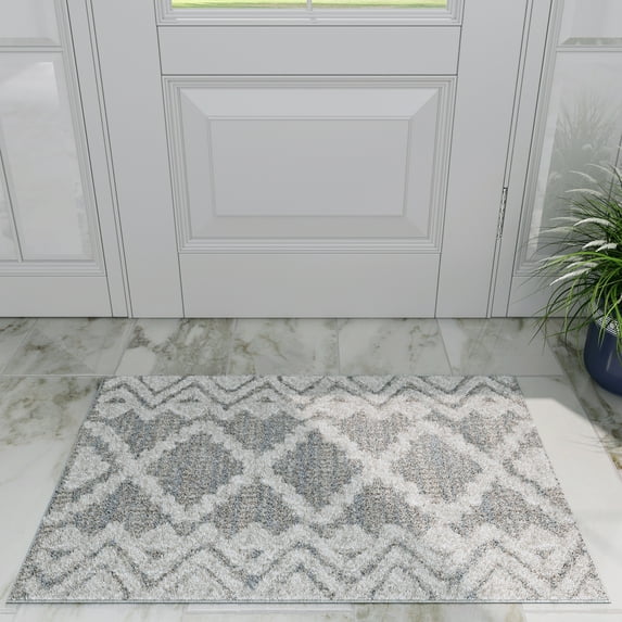 Transitional 2x3 Area Rug (2' x 3') Moroccan Beige, Cream Indoor Scatter Easy to Clean