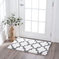 thumbnail image 1 of Jersey Shag Transitional Geometric White and Gray Polypropylene Indoor Area Rug, 2'x3' Rectangle, 1 of 9