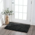 thumbnail image 1 of Transitional 2x3 Area Rug Shag Thick (2' x 3') Solid Dark Gray Indoor Scatter Easy to Clean, 1 of 9
