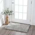 thumbnail image 1 of Jersey Shag Transitional Solid Silver Polypropylene Indoor Area Rug, 2'x3' Rectangle, 1 of 9