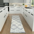thumbnail image 1 of Transitional 2x8 Area Rug (2'3'' x 7'3'') Floral Blue, Cream Indoor Runner Easy to Clean, 1 of 8