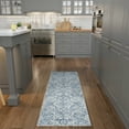 thumbnail image 1 of Transitional 2x8 Area Rug (2'3'' x 7'3'') Floral Blue, Gray Indoor Runner Easy to Clean, 1 of 10